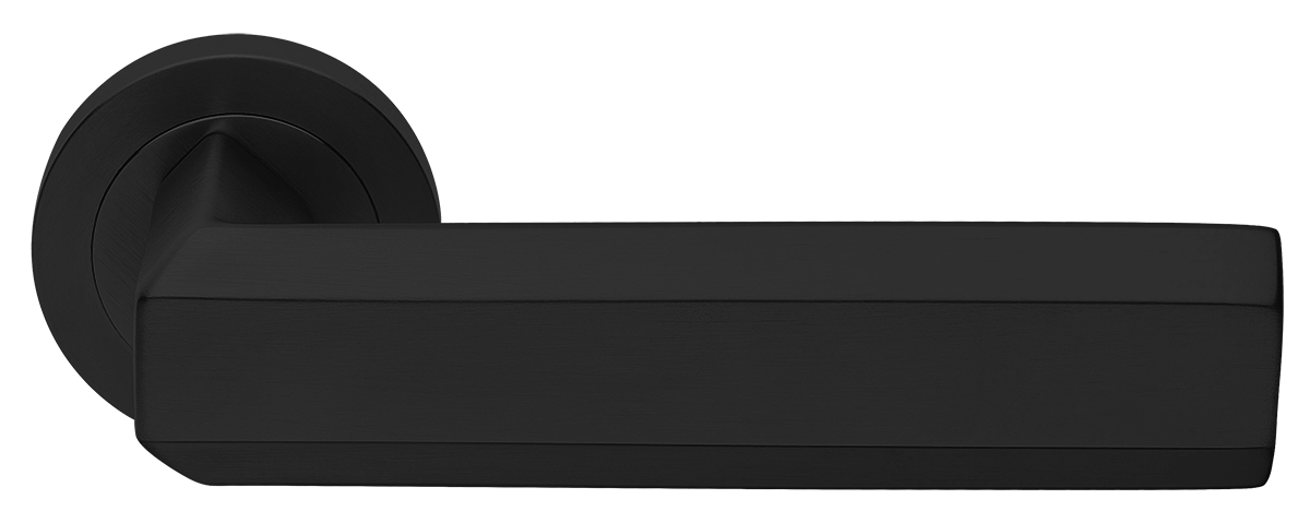 Ручка дверная HARMONY R2 NERO раздельная на круглой розетке, цвет - черный фото купить Иркутск