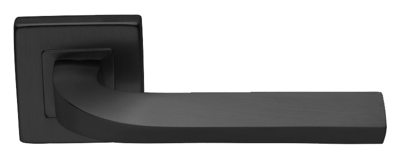 Ручка дверная TENDER S3 NERO раздельная на квадратной розетке, цвет - черный фото купить Иркутск
