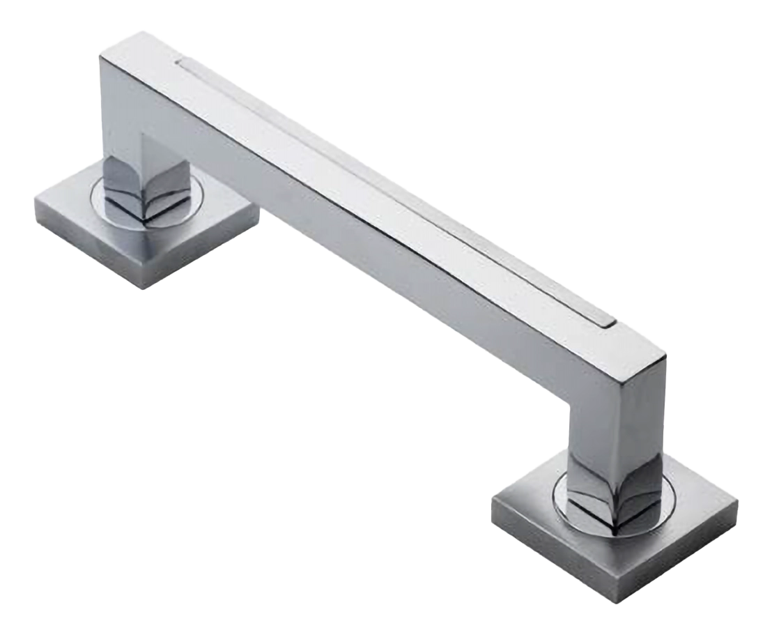 Ручка-скоба дверная ISLAND PH CRO на квадратной розетке на квадратной розетке, цвет хром, латунь фото купить Иркутск