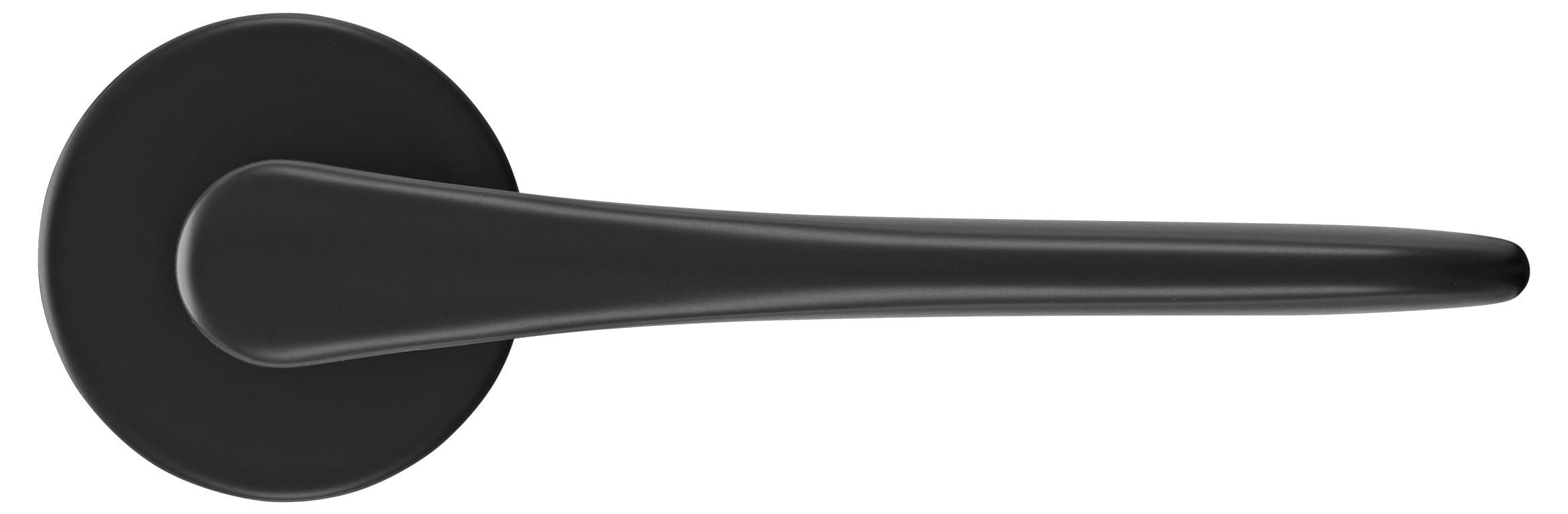 Ручка дверная AULA R5 NERO-ST на круглой розетке 7мм, цвет -  черный soft-touch фото купить в Иркутске