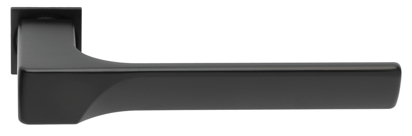 Ручка дверная FIORD-SM NERO-ST, с невидимой квадратной розеткой, цвет - черный soft-touch фото купить Иркутск
