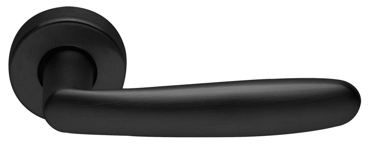 Ручка дверная IMOLA R2 NERO раздельная на круглой розетке, цвет - черный фото купить Иркутск