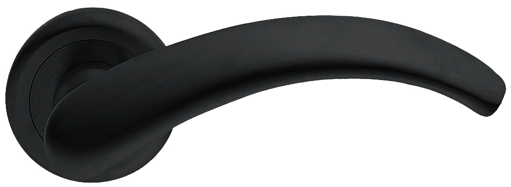 Ручка дверная ARCH R4 NERO раздельная на круглой розетке, цвет - черный фото купить Иркутск