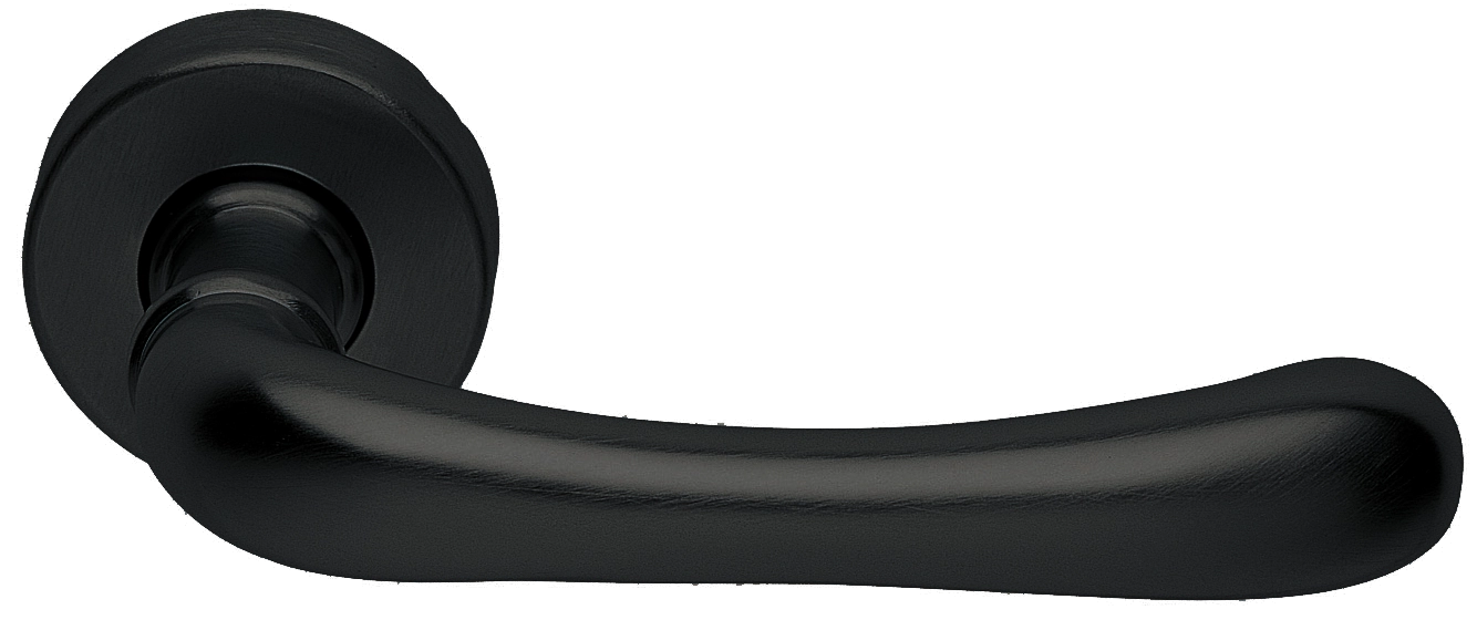 Ручка дверная RING R3-E NERO раздельная на круглой розетке, цвет - черный фото купить Иркутск
