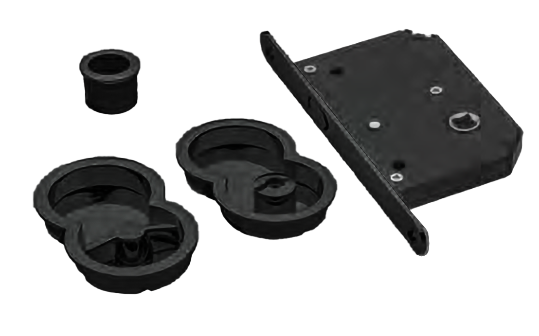 Ручки для раздвижных дверей INFINITY ART.85/B NERO с замком и заверткой, цвет - черный фото купить Иркутск