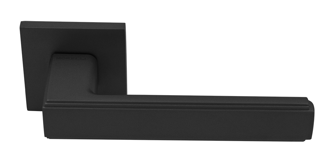 Ручка дверная MH-64-S6 BL STEPS на квадратной розетке 6 мм, цвет черный фото купить Иркутск