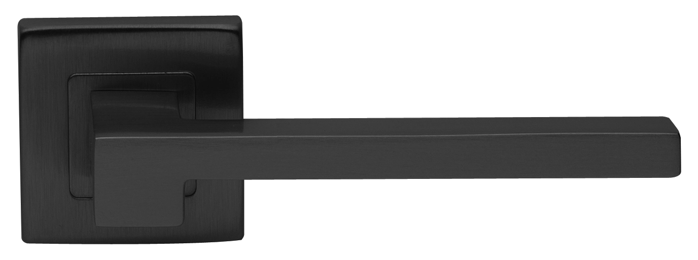 Ручка дверная STONE S3 NERO раздельная на квадратной розетке, цвет черный, латунь фото купить в Иркутске