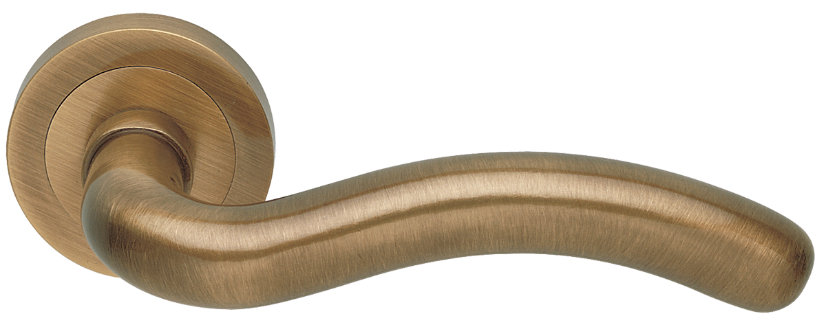 Ручка дверная SNAKE R2 BGO раздельная на круглой розетке, цвет - матовая бронза фото купить в Иркутске