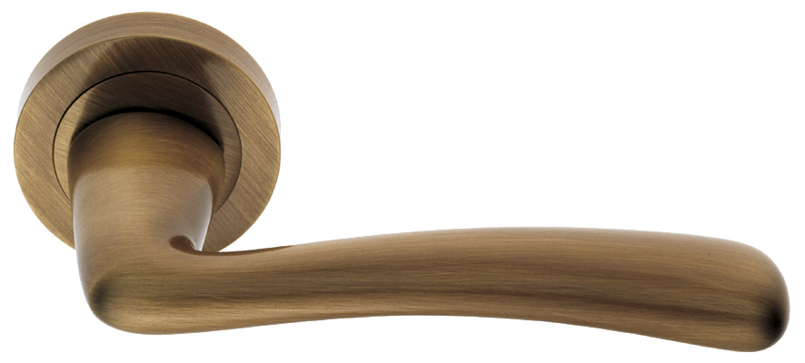 Ручка дверная COCKATOO R2 BGO раздельная на круглой розетке, цвет матовая бронза, латунь фото купить в Иркутске