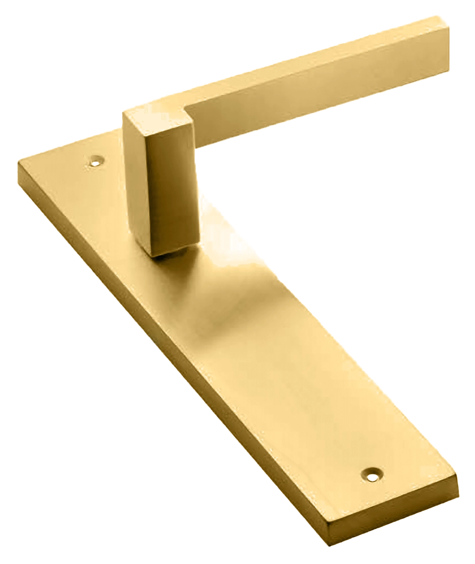 Ручка дверная на планке STONE PL OSA, цвет матовое золото, латунь фото купить в Иркутске