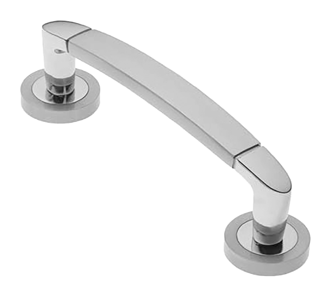 Ручка-скоба дверная SAIL PH CSA/CRO на круглой розетке, цвет матовый хром/хром, латунь фото купить в Иркутске