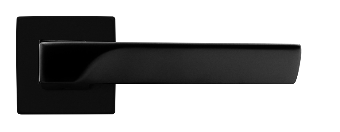 Ручка дверная FIORD S5 NERO-ST на квадратной розетке цвет черный soft-touch, ЦАМ фото купить в Иркутске