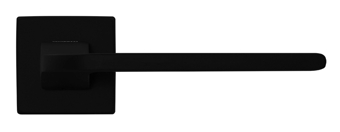 Ручка дверная SPUTNIK S5 NERO-ST на квадратной розетке, цвет черный soft-touch, ЦАМ фото купить в Иркутске