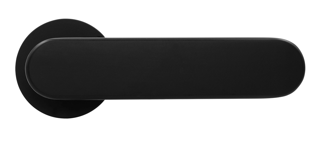 Ручка дверная MH-65-R6 R6 SEMPIONE BL на круглой розетке, цвет черный фото купить в Иркутске