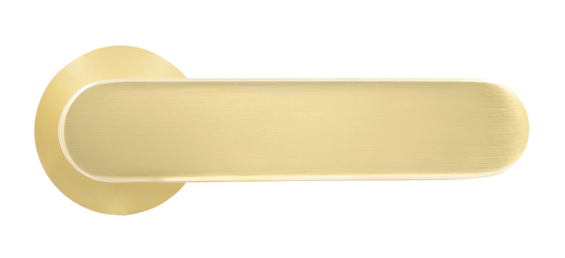 Ручка дверная MH-65-R6 SEMPIONE MSG на круглой розетке, цвет матовое сатинированное золото фото купить в Иркутске