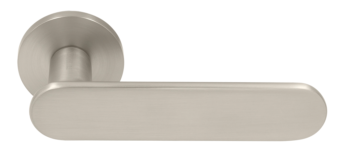 Ручка дверная MH-65-R6 SEMPIONE MSN на круглой розетке, цвет матовый сатинированный никель фото купить Иркутск