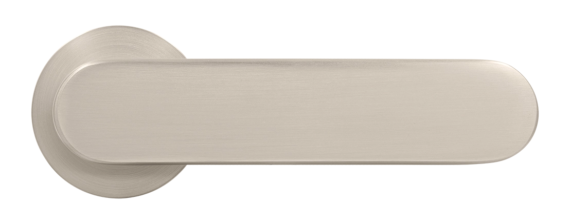 Ручка дверная MH-65-R6 SEMPIONE MSN на круглой розетке, цвет матовый сатинированный никель фото купить в Иркутске