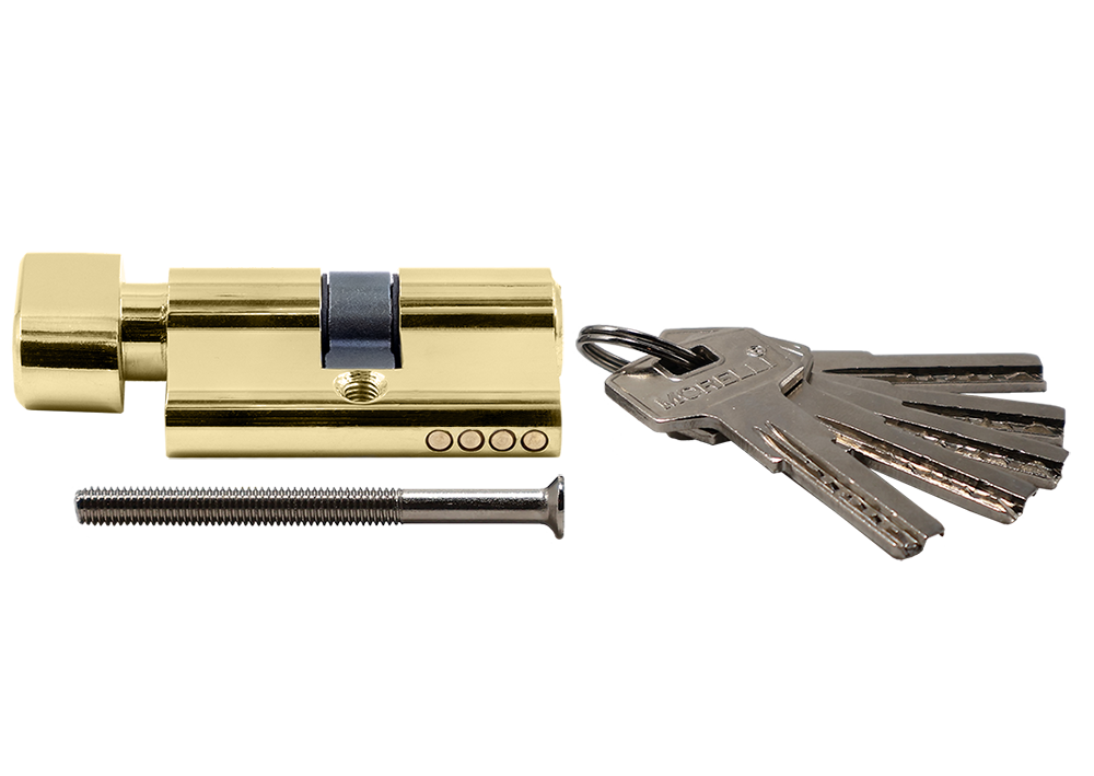 Ключевой цилиндр высокой секретности HS 50CK PG с заверткой (50мм), цвет золото фото купить в Иркутске