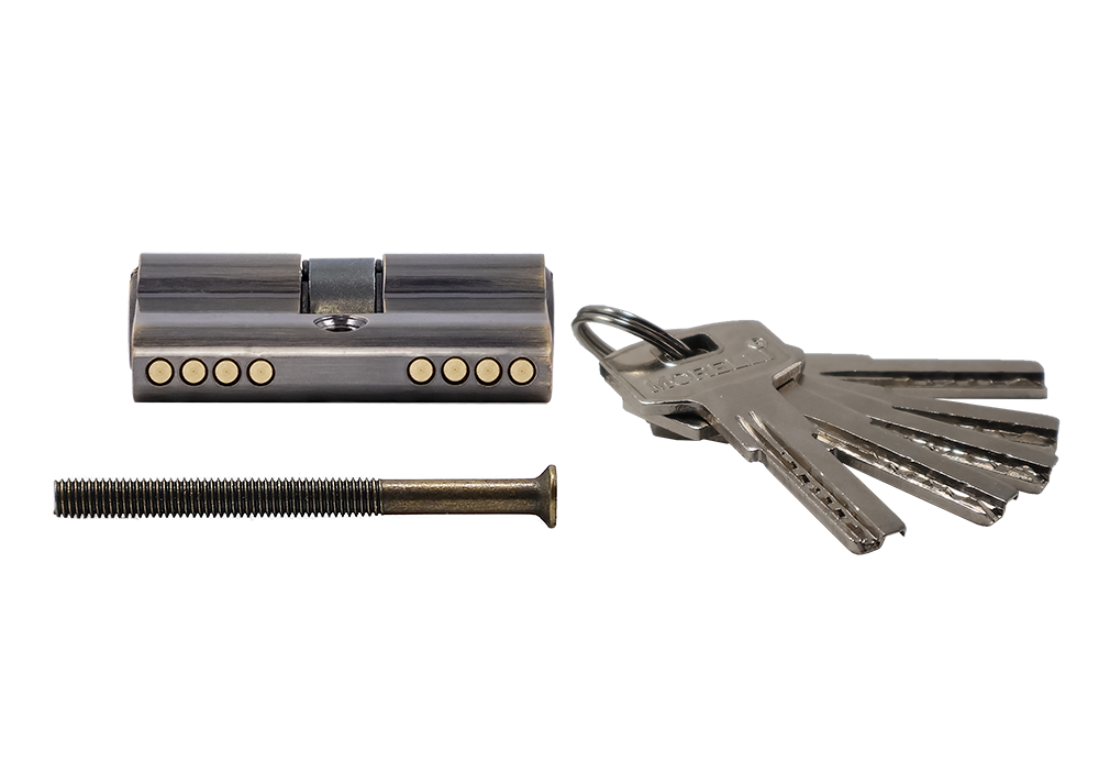 Ключевой цилиндр высокой секретности HS 50C AB (50мм), цвет античная бронза фото купить в Иркутске