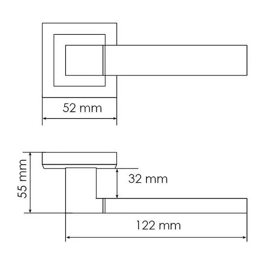 Комплект дверных ручек MH-28 BL-S + сантехническая завертка MH-WC-S BL + защёлка бесшумная 1895P BL + петли врезные универсальные MSN 100X70X2.5-4BB BL (2шт), цвет черный фото купить в Иркутске