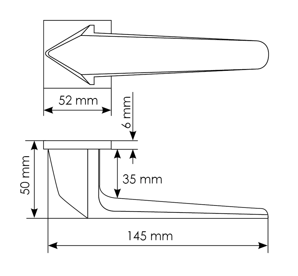 Комплект дверных ручек MH-55-S6 BL + защёлка бесшумная M1895 BL + петли врезные универсальные MSN 100X70X2.5-4BB BL (2шт), цвет черный фото купить в Иркутске