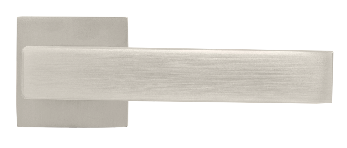 Ручка дверная LOT MH-56-S6 MSN раздельная на квадратной розетке 6 мм, цвет матовый сатинированный никель, ЦАМ фото купить в Иркутске