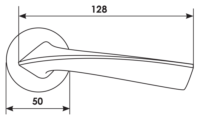 Ручка дверная COMETA R5 NIS раздельная на круглой розетке, цвет - матовый никель, ЦАМ фото купить в Иркутске