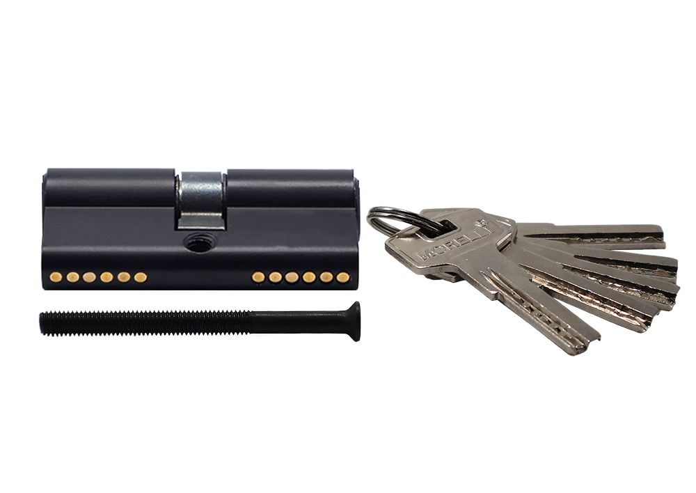 Ключевой цилиндр высокой секретности HS 60C BL (60мм) цвет черный фото купить в Иркутске