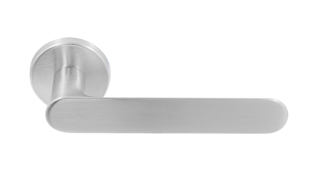 Ручка дверная LE BOAT R5 CSA раздельная на круглой розетке, цвет матовое матовый хром, латунь фото купить Иркутск