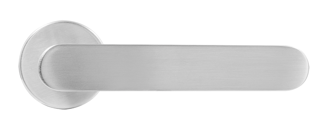 Ручка дверная LE BOAT R5 CSA раздельная на круглой розетке, цвет матовое матовый хром, латунь фото купить в Иркутске