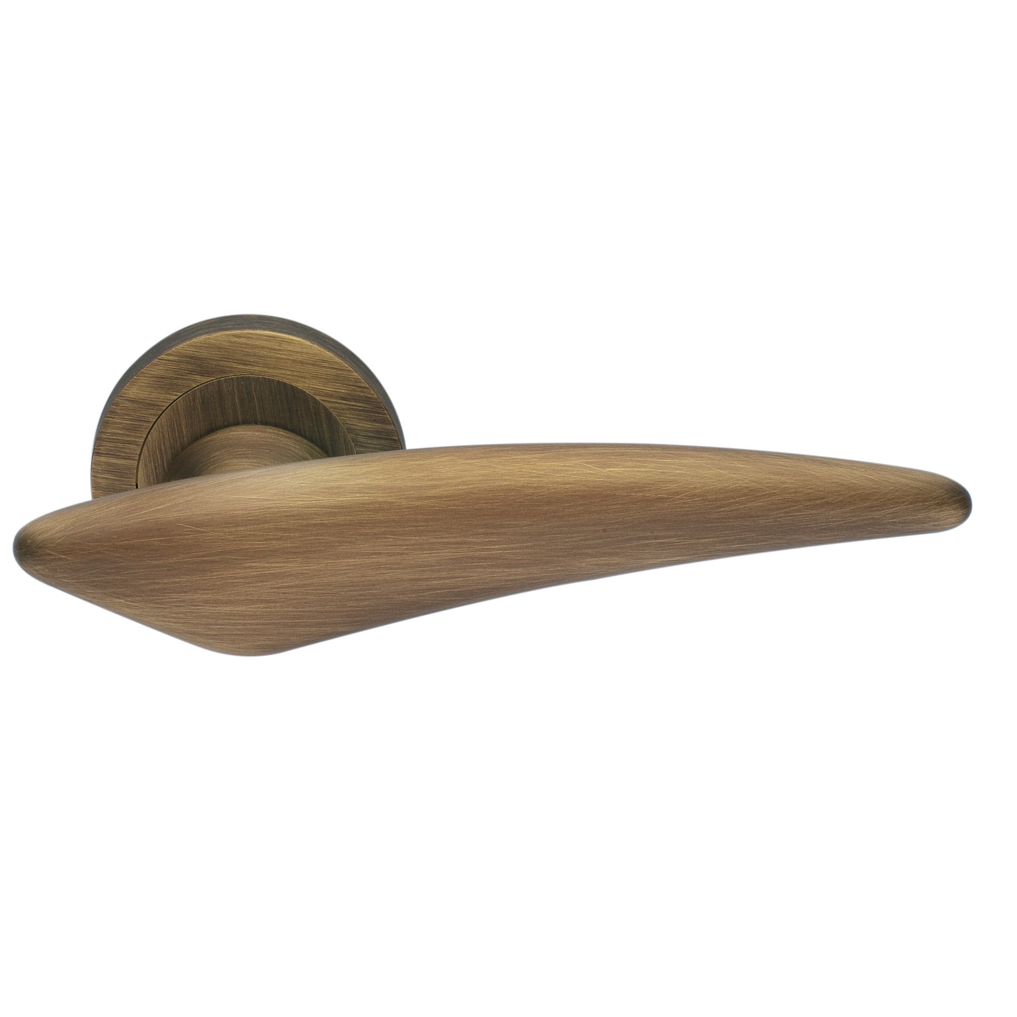 Ручка дверная BOLID R2 BGO раздельная на круглой розетке, цвет матовая бронза, латунь фото купить Иркутск