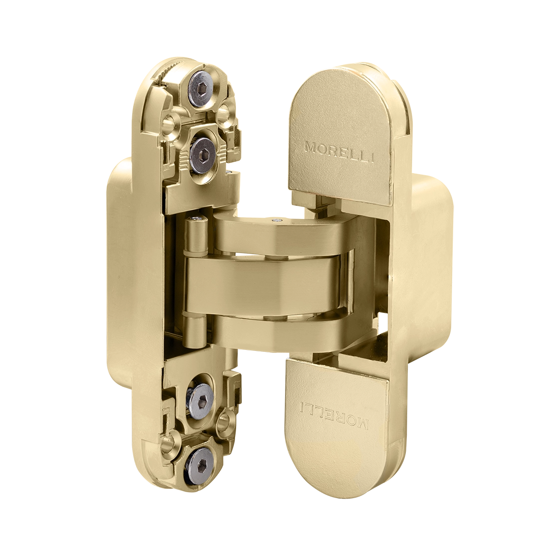 Петля скрытая HH-24 MSG врезная с 3D-регулировкой вес полотна до 40 кг, цвет матовое сатинированное золото фото купить в Иркутске