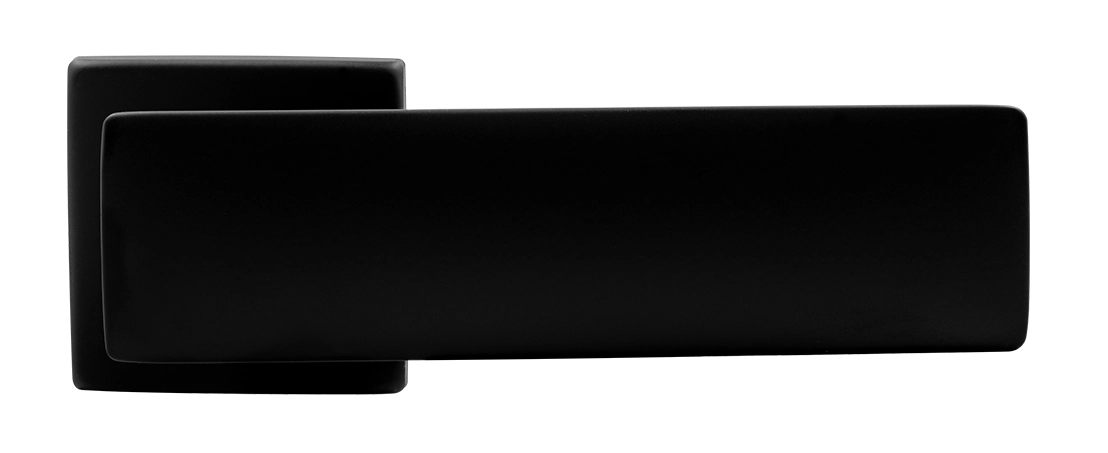 Ручка дверная SPACE S5 NERO-ST на квадратной розетке, цвет черный soft-touch, ЦАМ фото купить в Иркутске