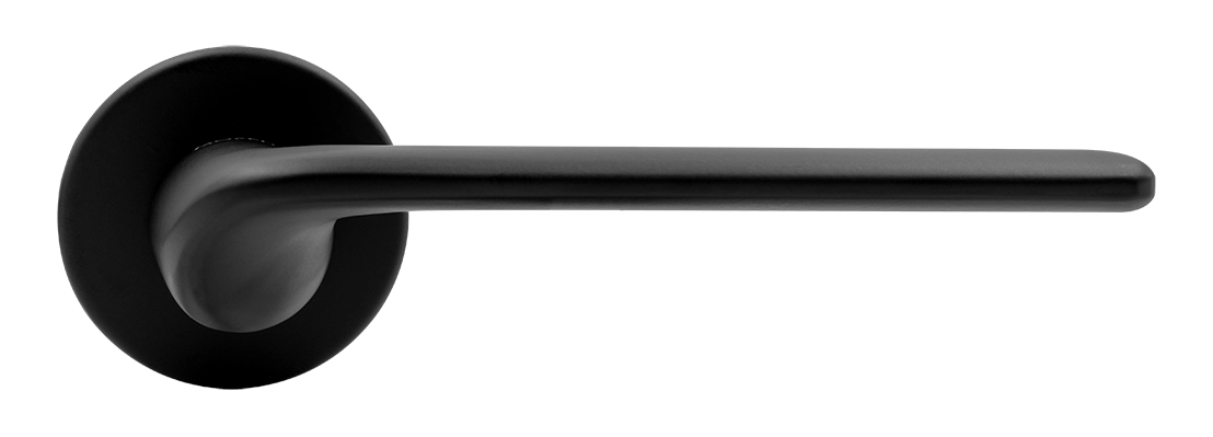 Ручка дверная TOMORROW R5 NERO-ST на круглой розетке, цвет черный soft-touch, ЦАМ фото купить в Иркутске