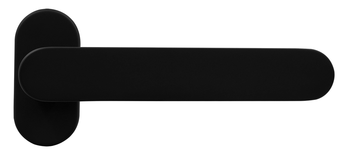 Ручка оконная LE BOAT W1 NERO-ST на прямоугольной розетке, цвет черный soft-touch, латунь фото купить Иркутск