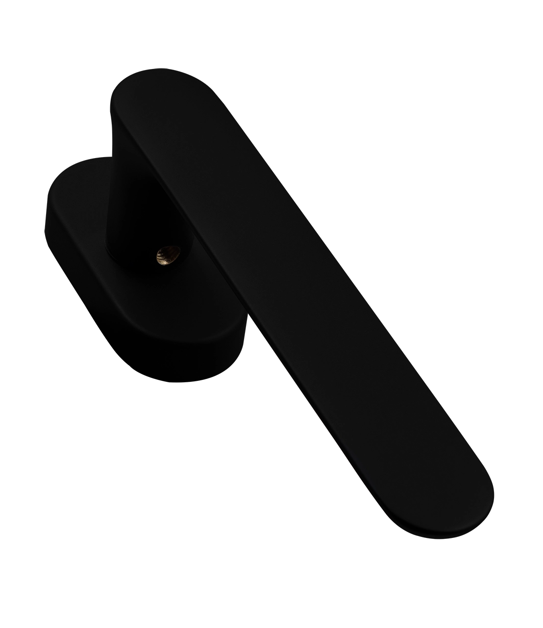 Ручка оконная LE BOAT W1 NERO-ST на прямоугольной розетке, цвет черный soft-touch, латунь фото фурнитура Иркутск