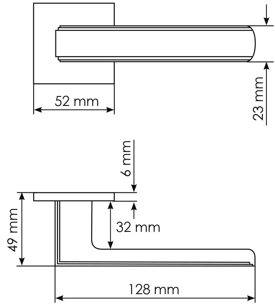 Ручка дверная MH-64-S6 FTG STEPS на квадратной розетке 6 мм, цвет матовое итальянское золото фото фурнитура Иркутск