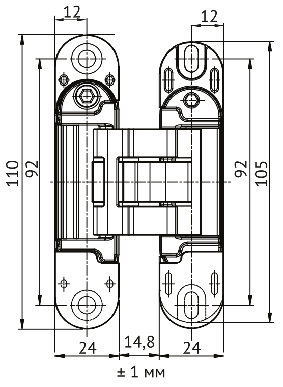 Петля скрытая HH-28 B врезная с 3D-регулировкой вес полотна до 40 кг, цвет черный фото купить в Иркутске