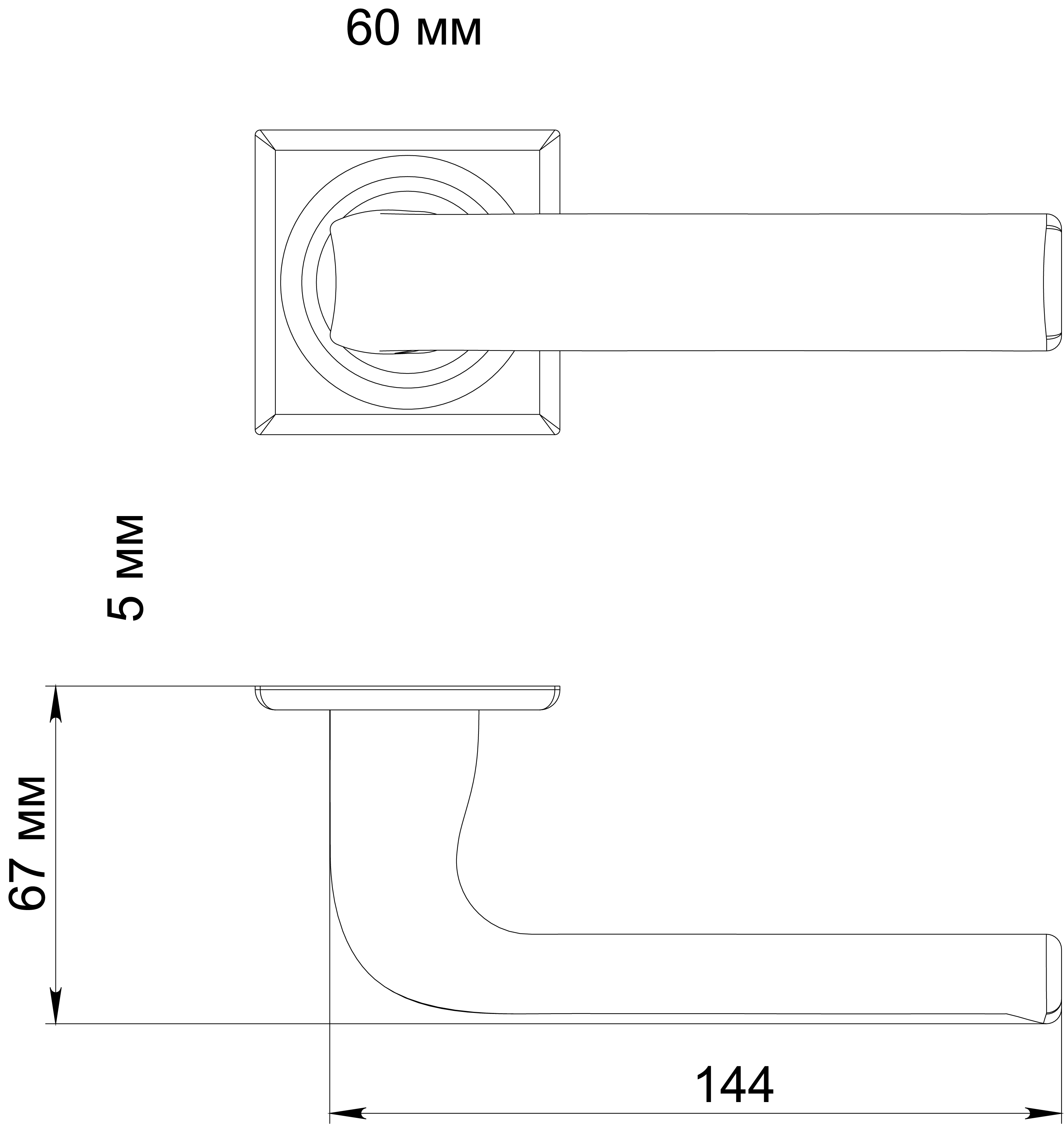 Ручка дверная THE BUS STATION S7 WF на квадратной розетке, цвет Зимняя стужа/Winter Frost фото фурнитура Иркутск