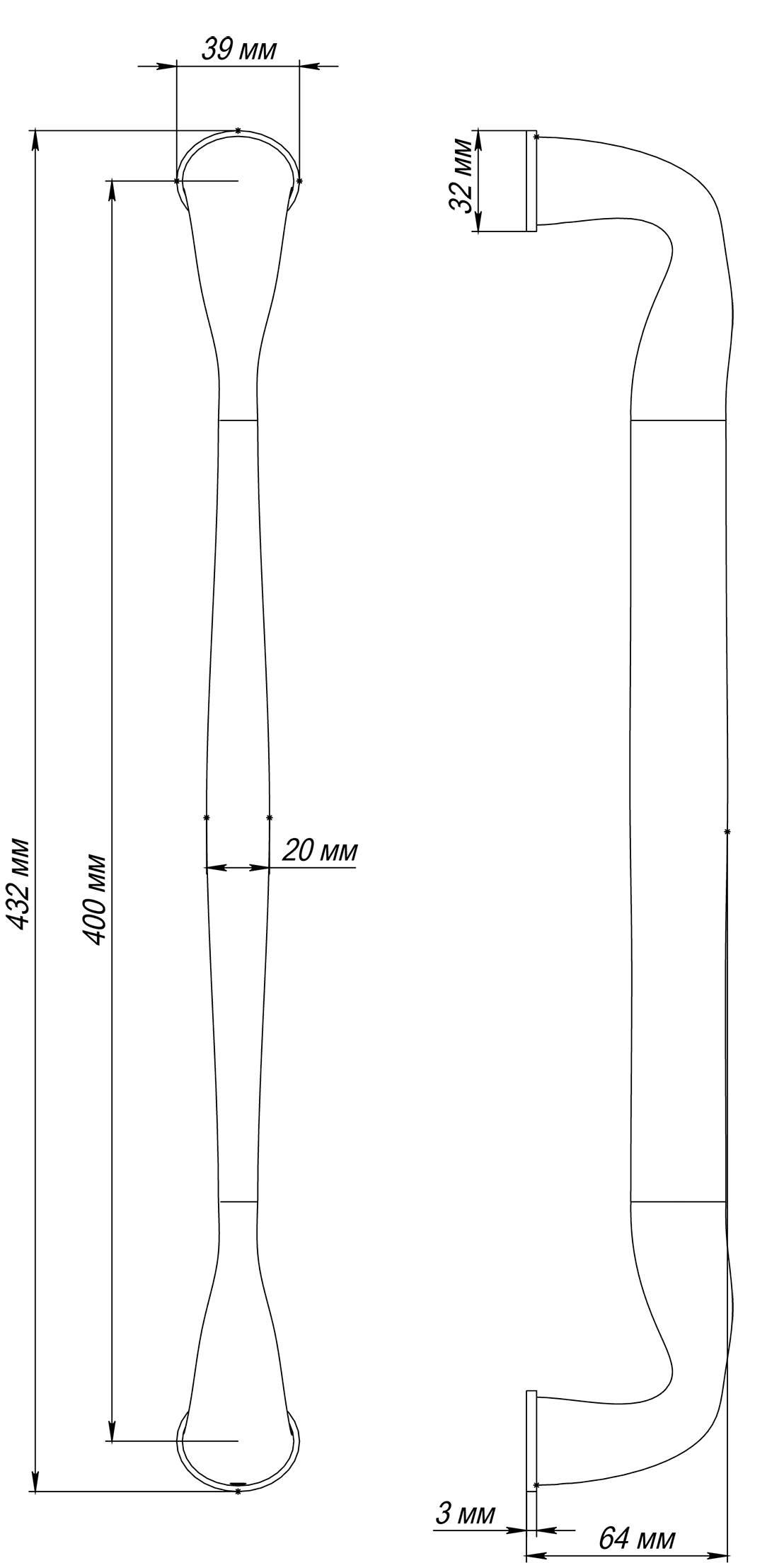 Ручка-скоба LVB PH WF, цвет Зимняя стужа/Winter Frost фото купить в Иркутске