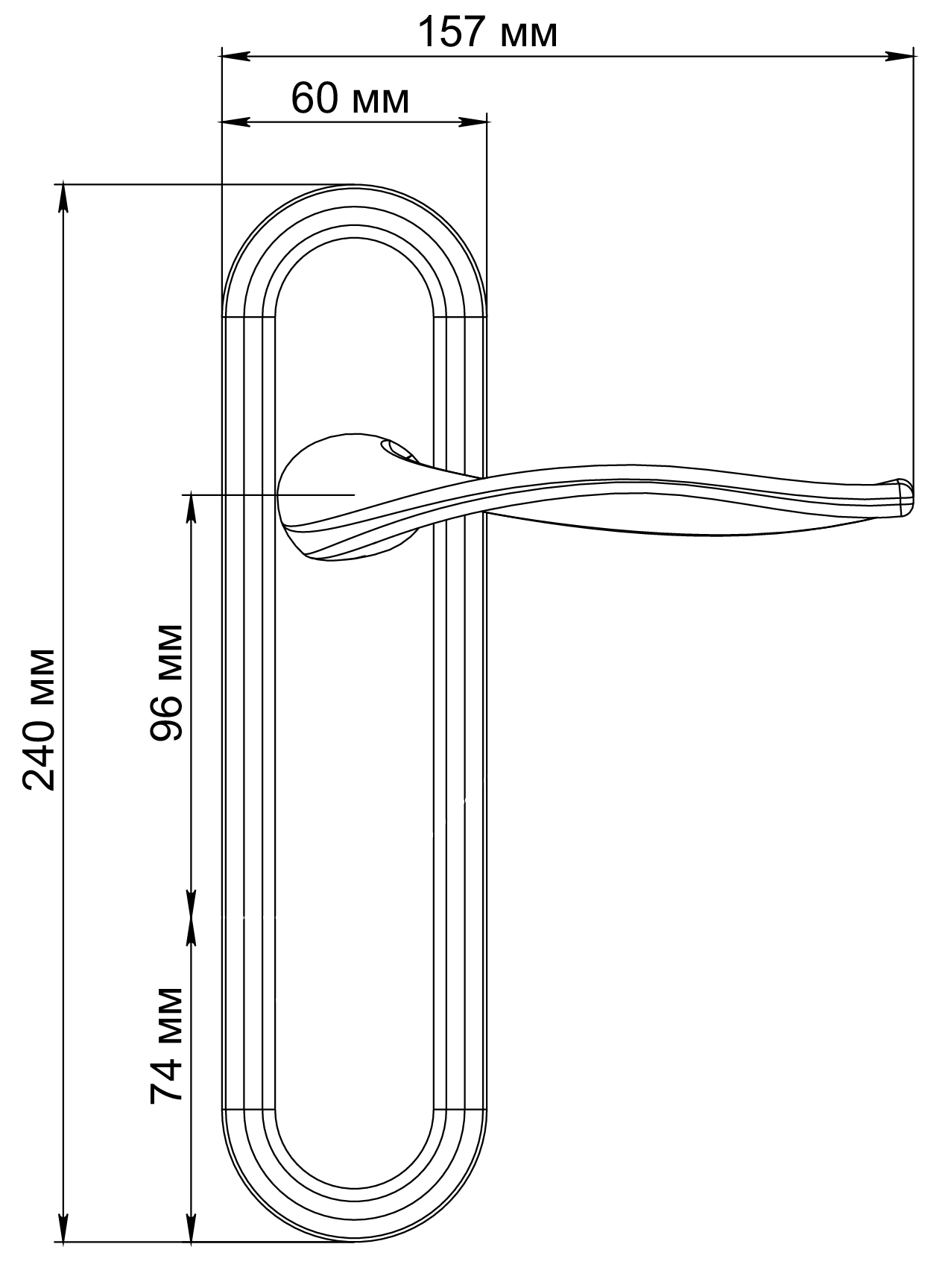 Ручка дверная SKYSCRAPER PLR SMI на планке, цвет Весенняя дымка/Spring Mist фото фурнитура Иркутск