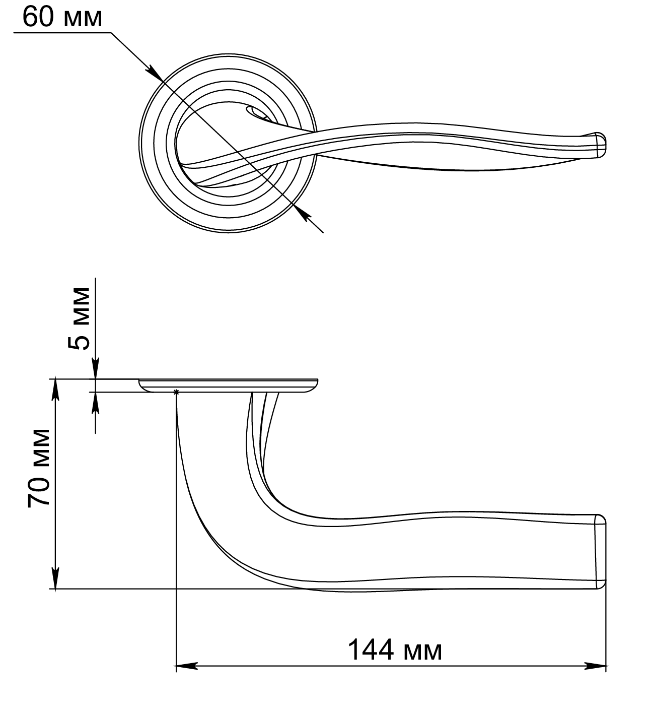 Ручка дверная SKYSCRAPER R7 SMI на круглой розетке, цвет Весенняя дымка/Spring Mist фото фурнитура Иркутск