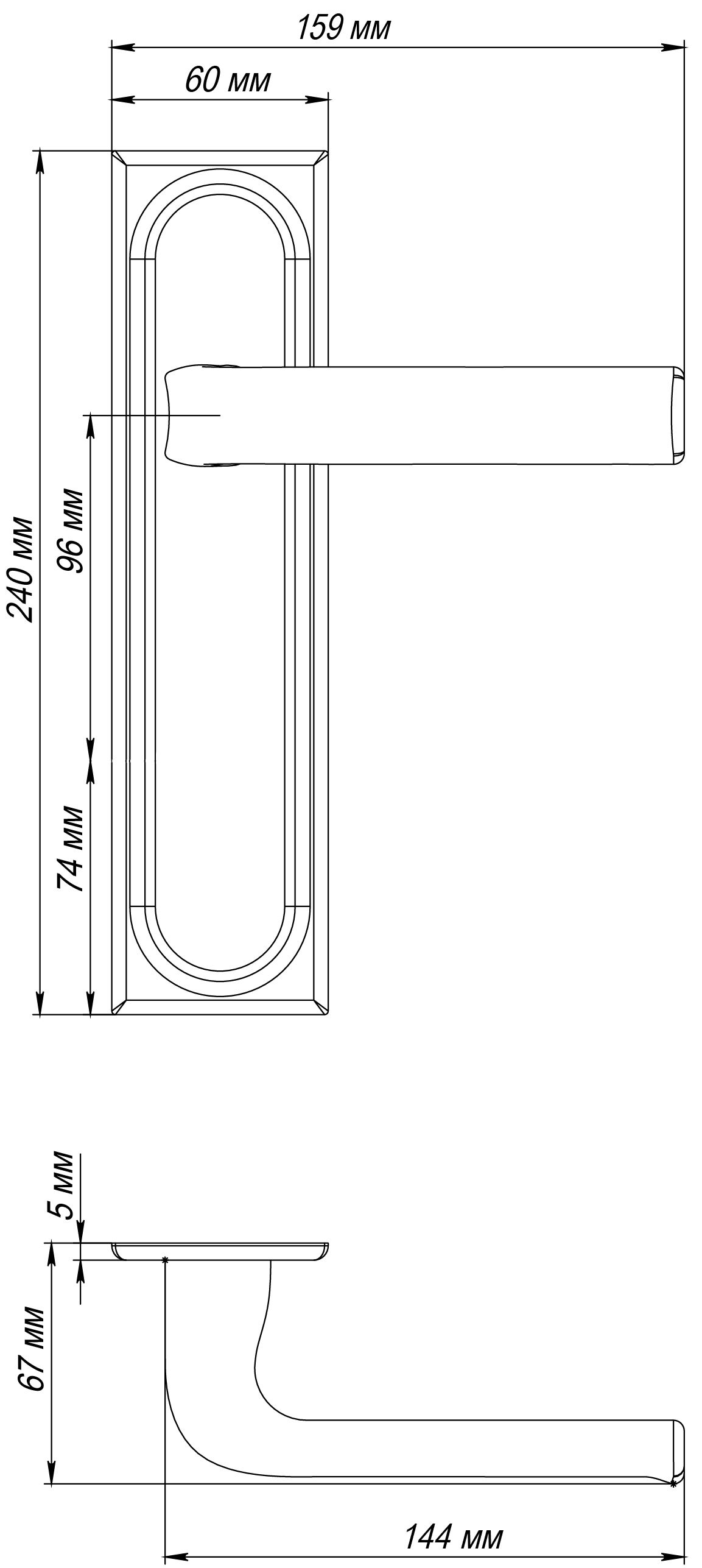 Ручка дверная THE BUS STATION PLS SST на планке, цвет Летняя гроза/Summer Storm фото фурнитура Иркутск