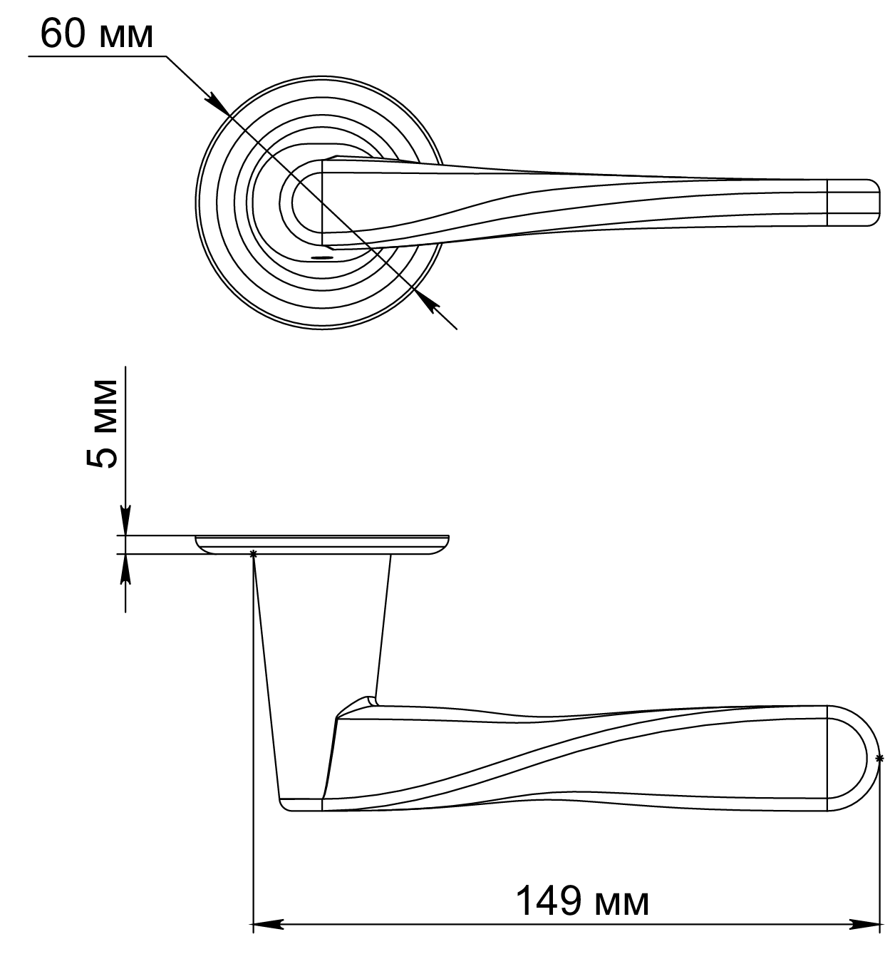 Ручка дверная THE OLYMPICS R7 SST на круглой розетке, цвет Летняя гроза/Summer Storm фото фурнитура Иркутск