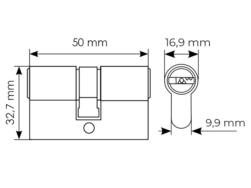 Ключевой цилиндр высокой секретности HS 50C PG (50мм), цвет золото фото фурнитура Иркутск