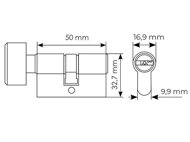 Ключевой цилиндр высокой секретности HS 50CK AB с заверткой (50мм), цвет античная бронза фото купить в Иркутске