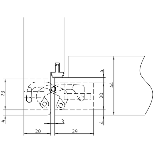 HH-19 B, скрытая петля, цвет - черный фото фурнитура Иркутск