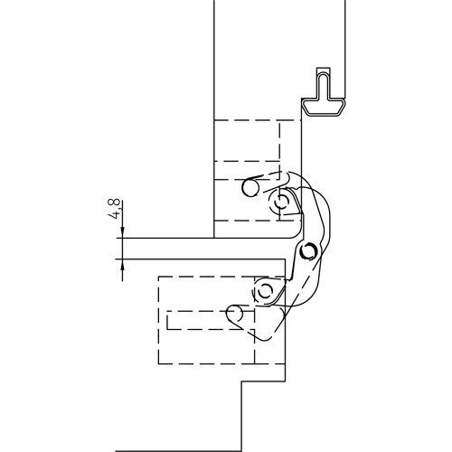 HH-19 B, скрытая петля, цвет - черный фото дверная фурнитура Иркутск