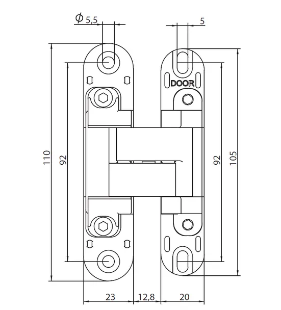 HH-19 SC, скрытая петля, цвет - мат.хром фото купить в Иркутске
